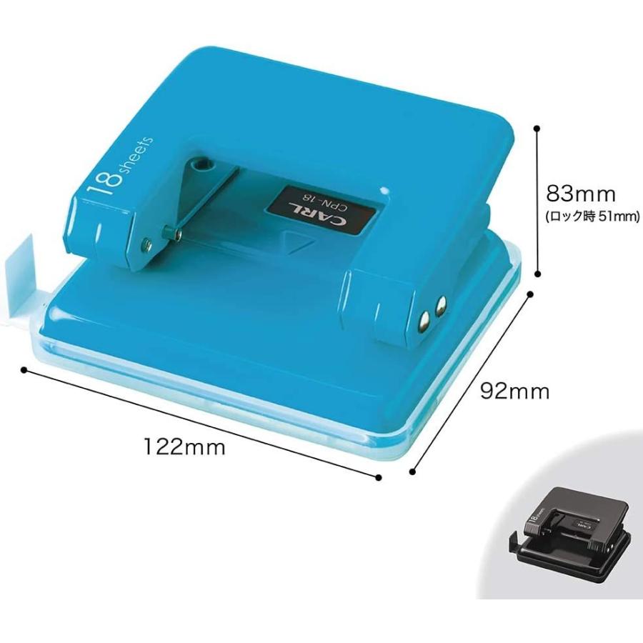 CARL 文具 14765 カール 2穴パンチ 黒 CPN-18-K : fast - 通販