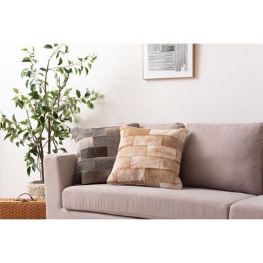 クッション 正方形 シンプル おしゃれ 本革 コットン レザー 綿 ベージュ | 東谷 | 11