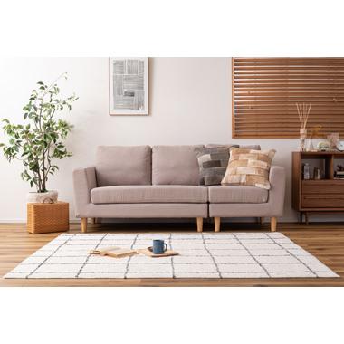 クッション 正方形 シンプル おしゃれ 本革 コットン レザー 綿 ベージュ | 東谷 | 09