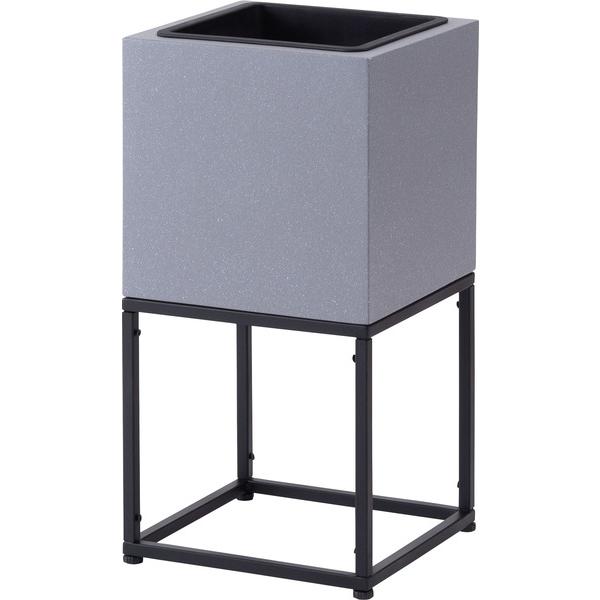 東谷 GRNB-56 プランター 鉢入れ スタンド付き モダン インダストリアル シンプル グレー 植物 観葉植物 インテリア 正方形 6号用 | 