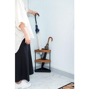 東谷 GUY-826BR 傘立て スリム おしゃれ スチール 天然木 木製 ブラック ブラウン 三角形 トライアングル シンプル モダン 傘置き 収納 | 東谷 | 03