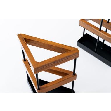 東谷 GUY-826BR 傘立て スリム おしゃれ スチール 天然木 木製 ブラック ブラウン 三角形 トライアングル シンプル モダン 傘置き 収納 | 東谷 | 05