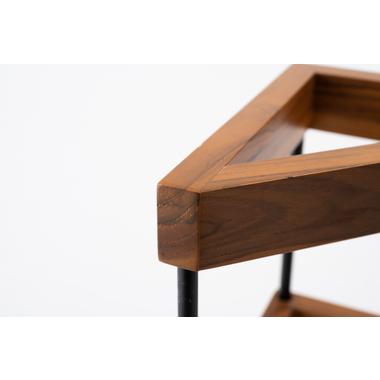 東谷 GUY-826BR 傘立て スリム おしゃれ スチール 天然木 木製 ブラック ブラウン 三角形 トライアングル シンプル モダン 傘置き 収納 | 東谷 | 07