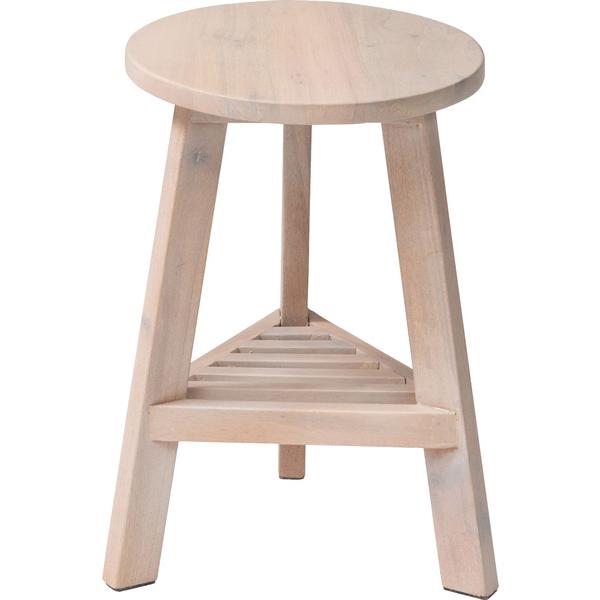 東谷　GUY-921WH　プランターベースSホワイト　プランターベース おしゃれ 花台 木製 丸型 円形 棚付き 北欧 ガーデニング 室内 | 東谷