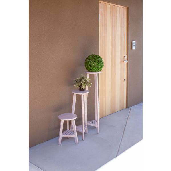 東谷　GUY-921WH　プランターベースSホワイト　プランターベース おしゃれ 花台 木製 丸型 円形 棚付き 北欧 ガーデニング 室内 | 東谷 | 15