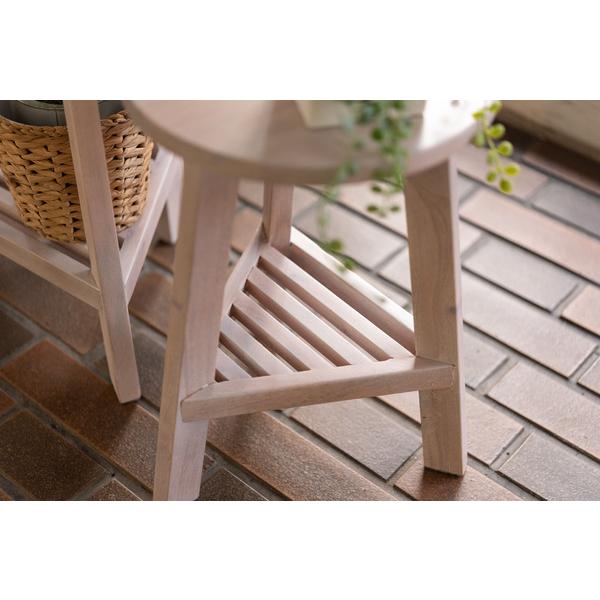 東谷　GUY-921WH　プランターベースSホワイト　プランターベース おしゃれ 花台 木製 丸型 円形 棚付き 北欧 ガーデニング 室内 | 東谷 | 17