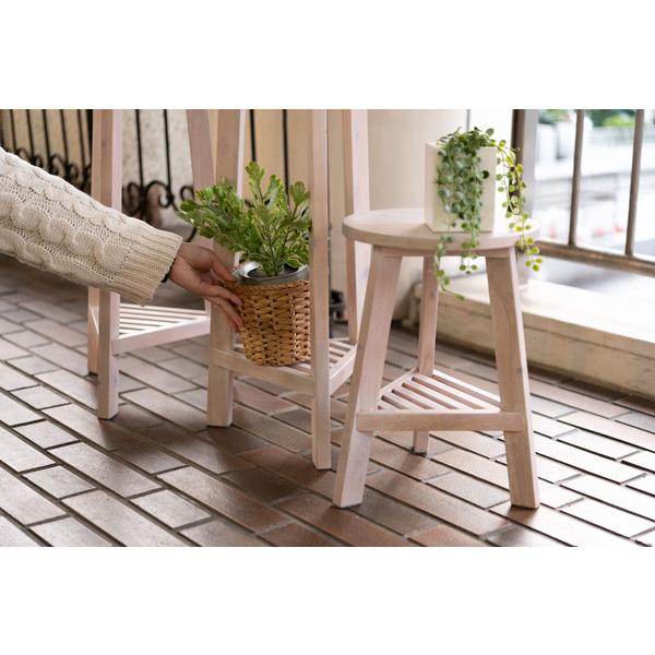 東谷　GUY-921WH　プランターベースSホワイト　プランターベース おしゃれ 花台 木製 丸型 円形 棚付き 北欧 ガーデニング 室内 | 東谷 | 19