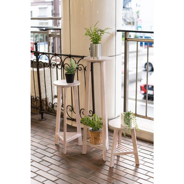 東谷　GUY-922WH　プランターベースMホワイト　プランターベース おしゃれ 花台 木製 丸型 円形 棚付き 北欧 ガーデニング 室内 | 東谷 | 10