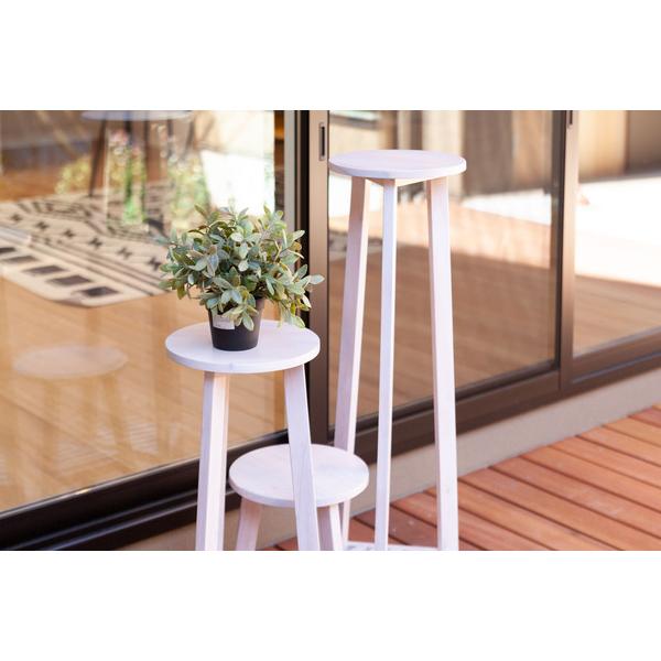 東谷　GUY-922WH　プランターベースMホワイト　プランターベース おしゃれ 花台 木製 丸型 円形 棚付き 北欧 ガーデニング 室内 | 東谷 | 14