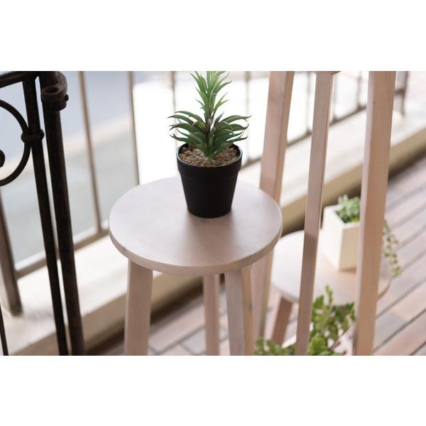 東谷　GUY-922WH　プランターベースMホワイト　プランターベース おしゃれ 花台 木製 丸型 円形 棚付き 北欧 ガーデニング 室内 | 東谷 | 17