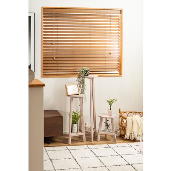 東谷　GUY-922WH　プランターベースMホワイト　プランターベース おしゃれ 花台 木製 丸型 円形 棚付き 北欧 ガーデニング 室内 | 東谷 | 05