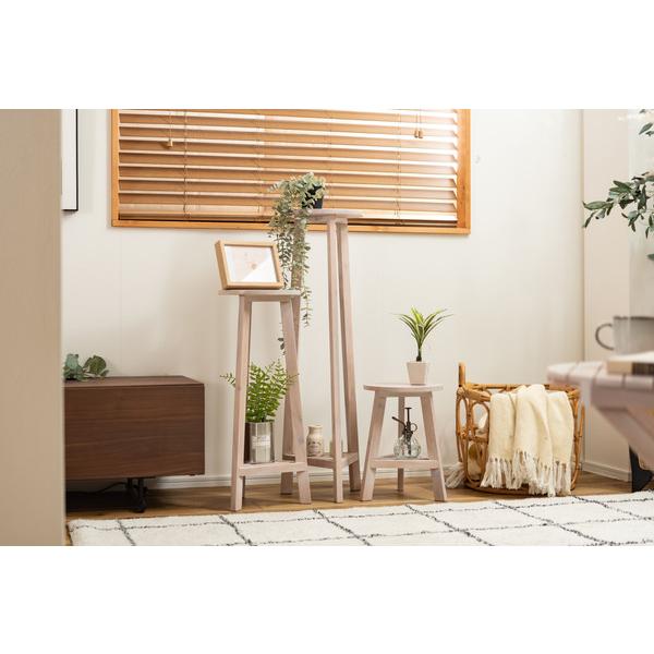 東谷　GUY-923WH　プランターベースLホワイト　プランターベース おしゃれ 花台 木製 丸型 円形 棚付き 北欧 ガーデニング 室内 | 東谷 | 06