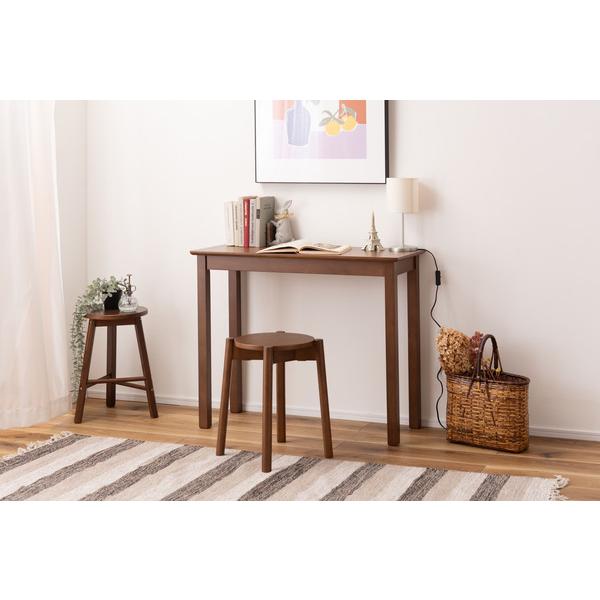 東谷 HOW-003BR デスク 机 天然木 シンプル おしゃれ 北欧 韓国インテリア ブラウン スリム リビング 長方形 四角 コンパクト テーブル | 東谷 | 03