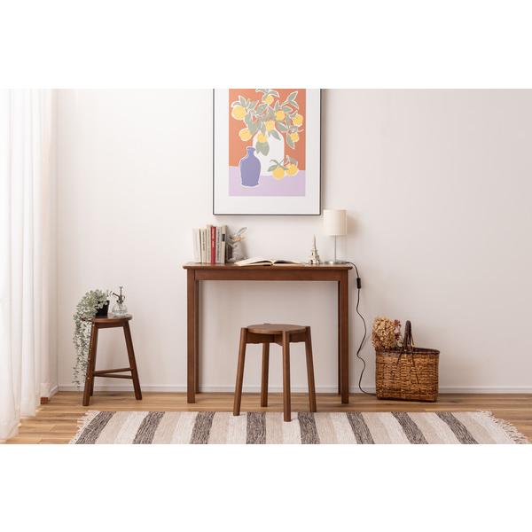 東谷 HOW-003BR デスク 机 天然木 シンプル おしゃれ 北欧 韓国インテリア ブラウン スリム リビング 長方形 四角 コンパクト テーブル | 東谷 | 04