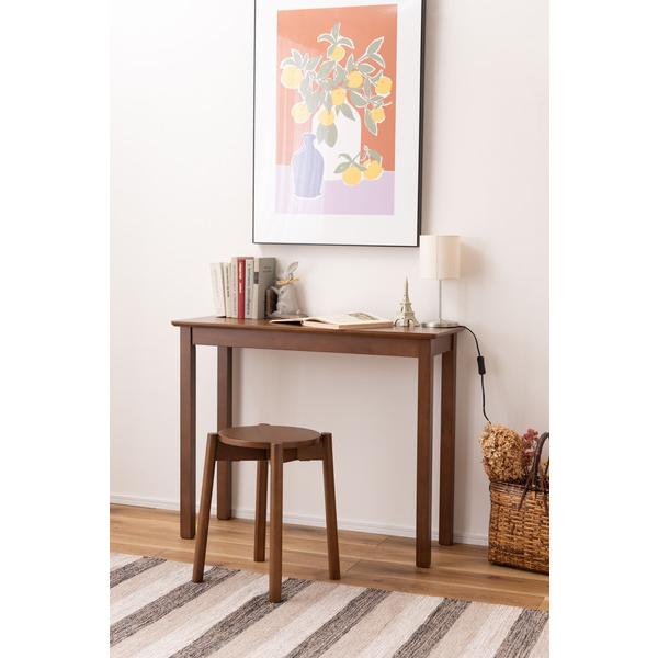 東谷 HOW-003BR デスク 机 天然木 シンプル おしゃれ 北欧 韓国インテリア ブラウン スリム リビング 長方形 四角 コンパクト テーブル | 東谷 | 06