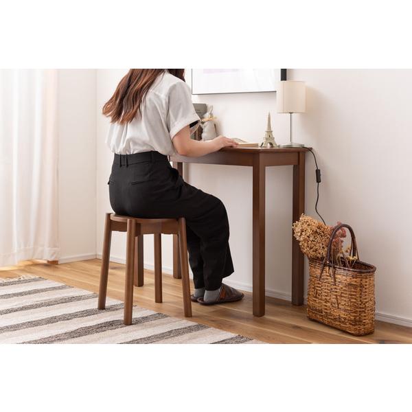 東谷 HOW-003BR デスク 机 天然木 シンプル おしゃれ 北欧 韓国インテリア ブラウン スリム リビング 長方形 四角 コンパクト テーブル | 東谷 | 08