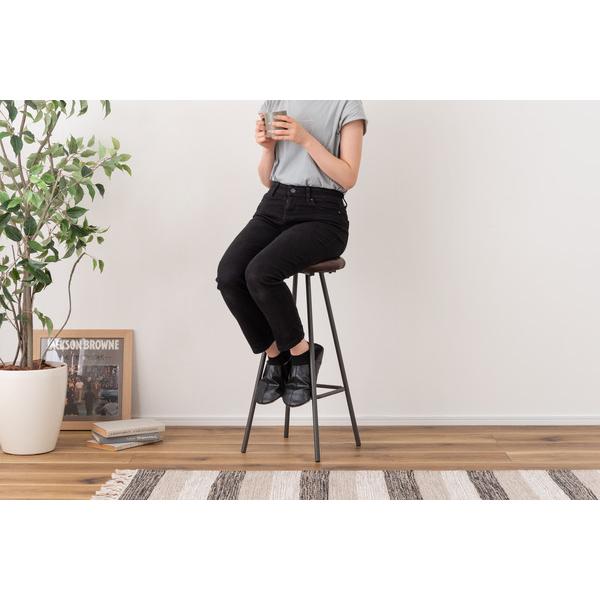 東谷 PC-19BR スツール ハイスツール 椅子 イス いす おしゃれ コーデュロイ スチール 軽量 軽い 丸型 丸椅子 円形  革 皮 ブラウン 茶色 ブラック 黒 | 東谷 | 09