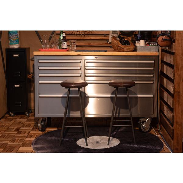 東谷 PC-19BR スツール ハイスツール 椅子 イス いす おしゃれ コーデュロイ スチール 軽量 軽い 丸型 丸椅子 円形  革 皮 ブラウン 茶色 ブラック 黒 | 東谷 | 04