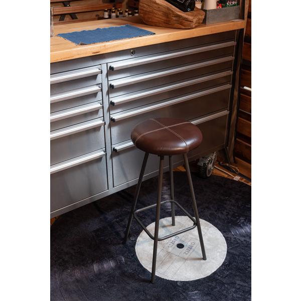 東谷 PC-19BR スツール ハイスツール 椅子 イス いす おしゃれ コーデュロイ スチール 軽量 軽い 丸型 丸椅子 円形  革 皮 ブラウン 茶色 ブラック 黒 | 東谷 | 05