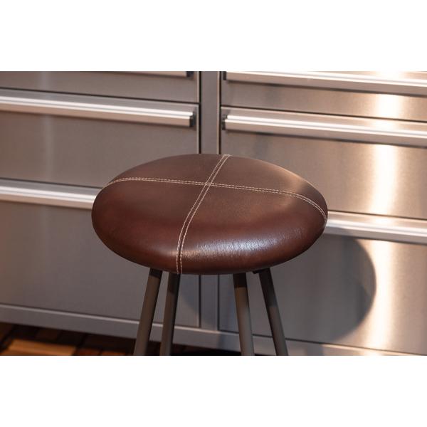 東谷 PC-19BR スツール ハイスツール 椅子 イス いす おしゃれ コーデュロイ スチール 軽量 軽い 丸型 丸椅子 円形  革 皮 ブラウン 茶色 ブラック 黒 | 東谷 | 06