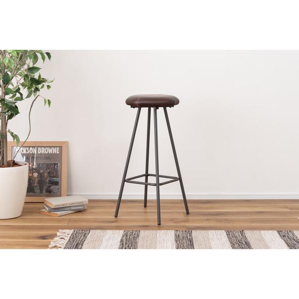 東谷 PC-19BR スツール ハイスツール 椅子 イス いす おしゃれ コーデュロイ スチール 軽量 軽い 丸型 丸椅子 円形  革 皮 ブラウン 茶色 ブラック 黒 | 東谷 | 08