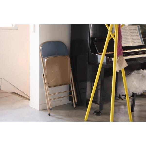 東谷　フォールディングチェア　PC-33BL　ブルー　チェア 折りたたみチェア チェアー 椅子 おしゃれ パイプ スチール 折りたたみ ベロア シンプル　軽量 軽い | 東谷 | 09