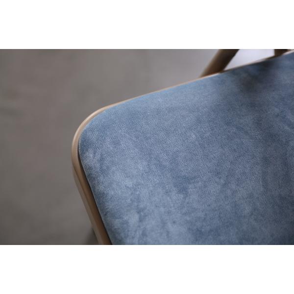 東谷　フォールディングチェア　PC-33BL　ブルー　チェア 折りたたみチェア チェアー 椅子 おしゃれ パイプ スチール 折りたたみ ベロア シンプル　軽量 軽い | 東谷 | 10