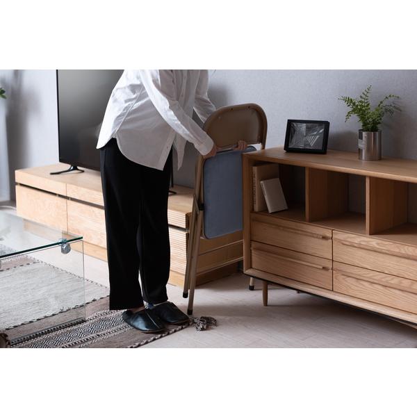 東谷　フォールディングチェア　PC-33BL　ブルー　チェア 折りたたみチェア チェアー 椅子 おしゃれ パイプ スチール 折りたたみ ベロア シンプル　軽量 軽い | 東谷 | 13