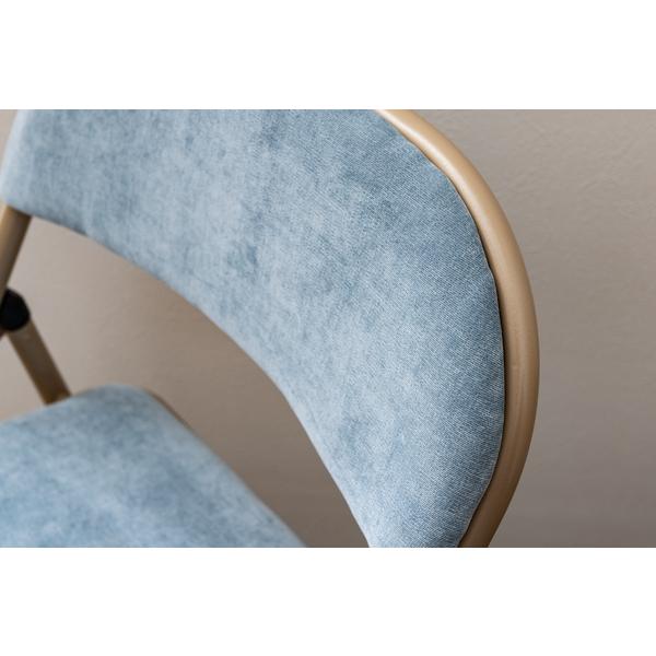 東谷　フォールディングチェア　PC-33BL　ブルー　チェア 折りたたみチェア チェアー 椅子 おしゃれ パイプ スチール 折りたたみ ベロア シンプル　軽量 軽い | 東谷 | 15