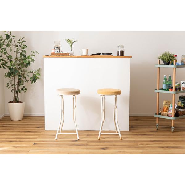 東谷　フォールディング ハイスツール　PC-34BE　ベージュ　折りたたみ椅子 おしゃれ チェア スツール ハイタイプパイプ 椅子 丸椅子 カウンターチェア 北欧 | 東谷 | 01