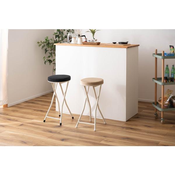 東谷　フォールディング ハイスツール　PC-34BE　ベージュ　折りたたみ椅子 おしゃれ チェア スツール ハイタイプパイプ 椅子 丸椅子 カウンターチェア 北欧 | 東谷 | 02