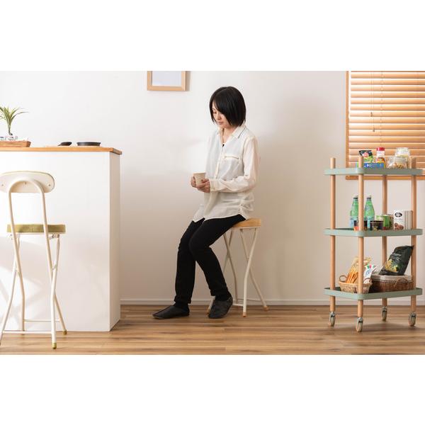東谷　フォールディング ハイスツール　PC-34YE　W30×D31.5×H60(折りたたみ時W30×D9×H80)　2kg　完成品 | 東谷 | 02