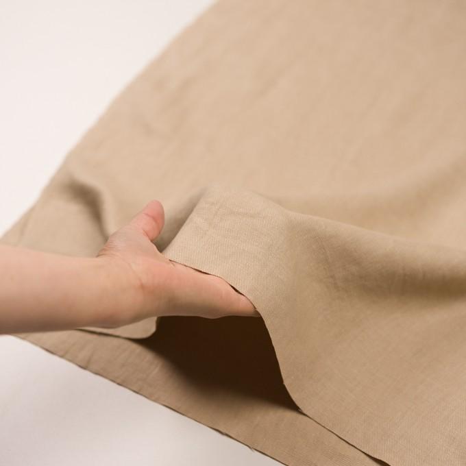 リネン×無地(ミルクティー)×サージ_全22色 : fab-fabric sewing studio