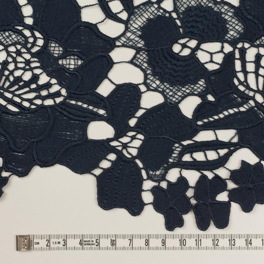 【アウトレット】ポリエステル×フラワー(アッシュダークネイビー)×ケミカルレース 222428fabfabric sewing