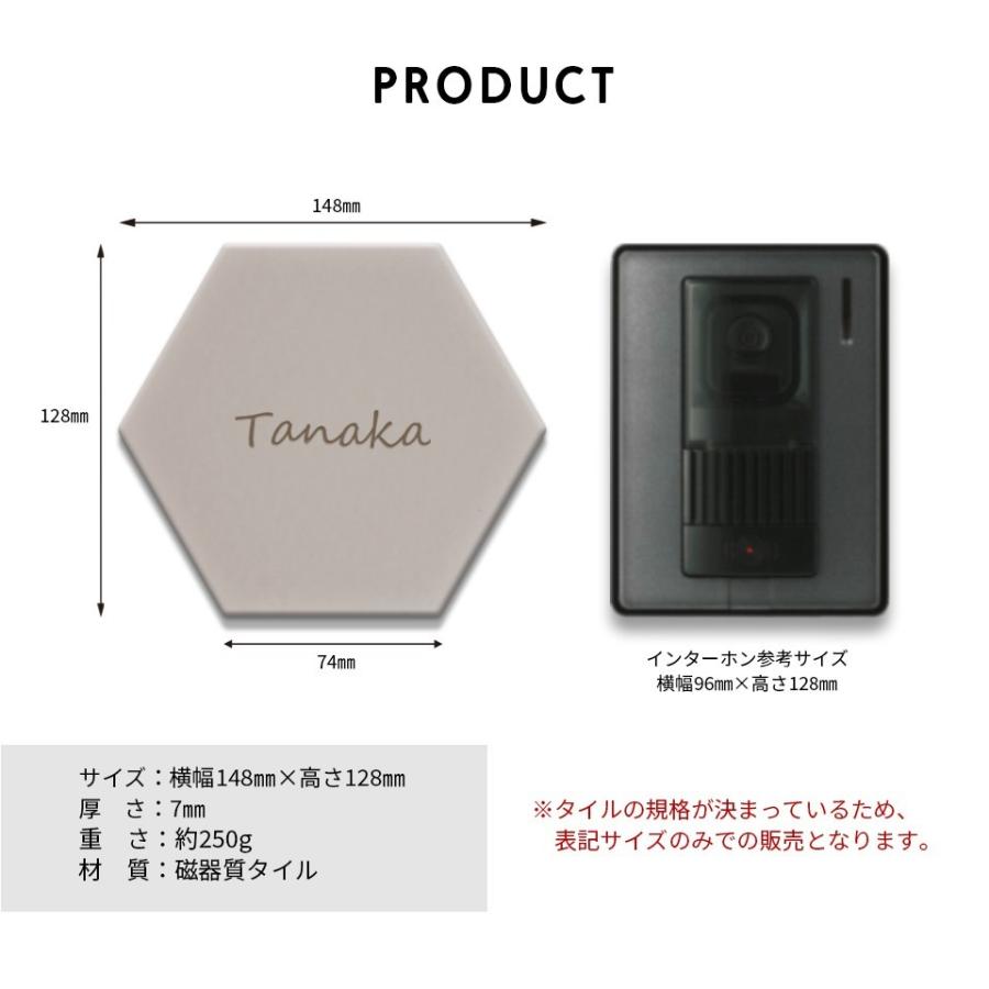 表札 おしゃれ 戸建て タイル 六角形 風水 犬 二世帯 住所 部屋番号 猫 両面テープ 貼り付け 貼る (tile-np03) | IDEA MAKER | 01
