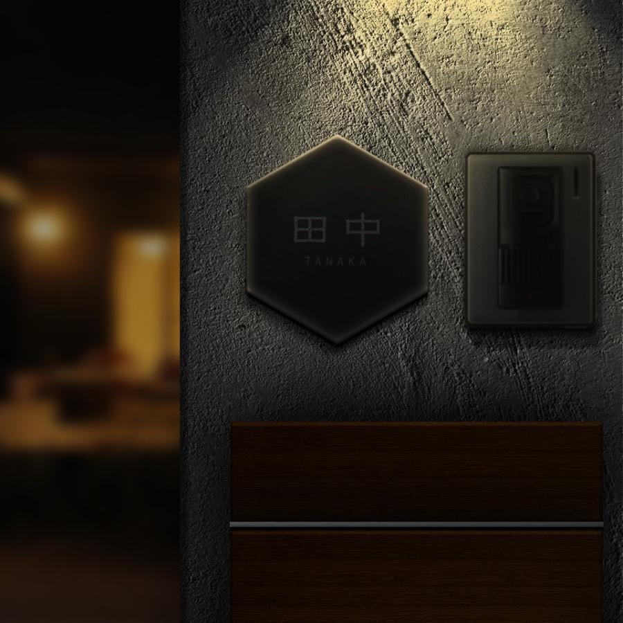 表札 おしゃれ 戸建て タイル 六角形 風水 犬 二世帯 住所 部屋番号 猫 両面テープ 貼り付け 貼る (tile-np03) | IDEA MAKER | 18