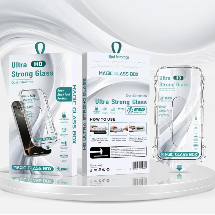 ひとつのホコリも見逃さないワンタッチ式スマホ保護フィルム×２枚セット |  | 01