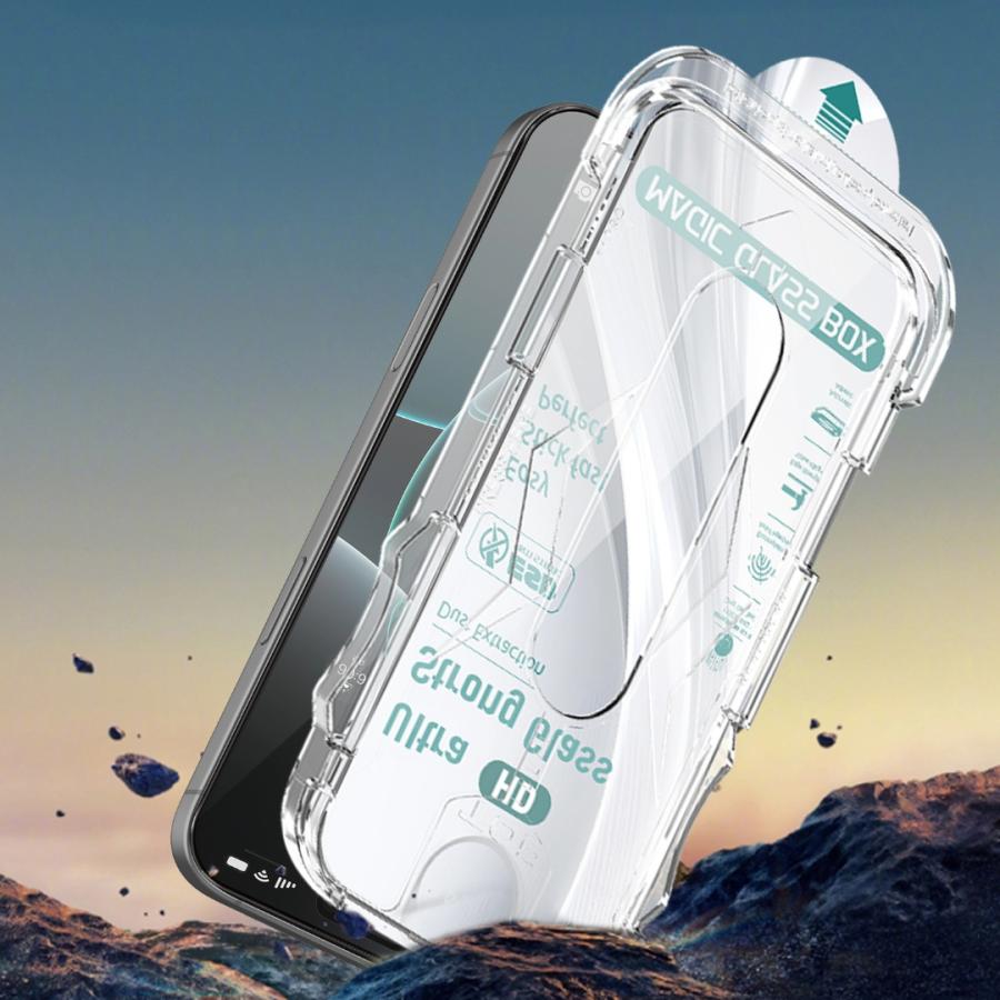 ひとつのホコリも見逃さないワンタッチ式スマホ保護フィルム×２枚セット |  | 05