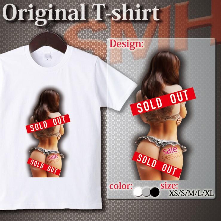 Tシャツ カットソー UNISEX SOLD OUT BOXロゴ sexygirl セクシー この娘は売り切れです。 Uネック クルーネック プリントTシャツ｜fabian