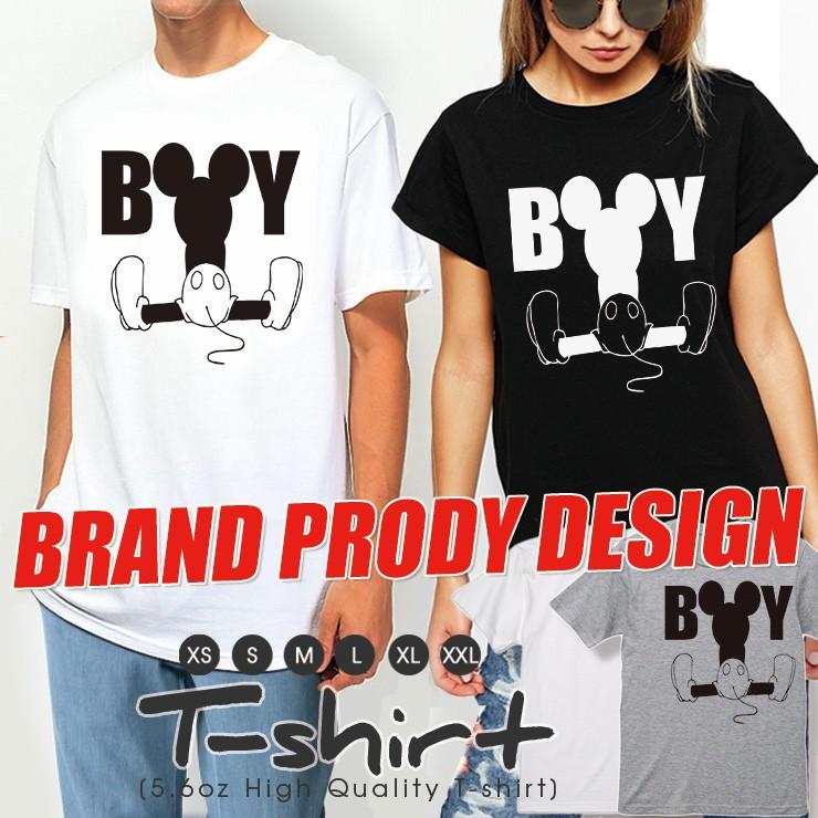 Boy ボーイ ミッキー ブランド パロディおしゃれ Tシャツ 韓国 コラボ レディース メンズ ペア カップル リンク コーデ Dt Fabian 通販 Yahoo ショッピング