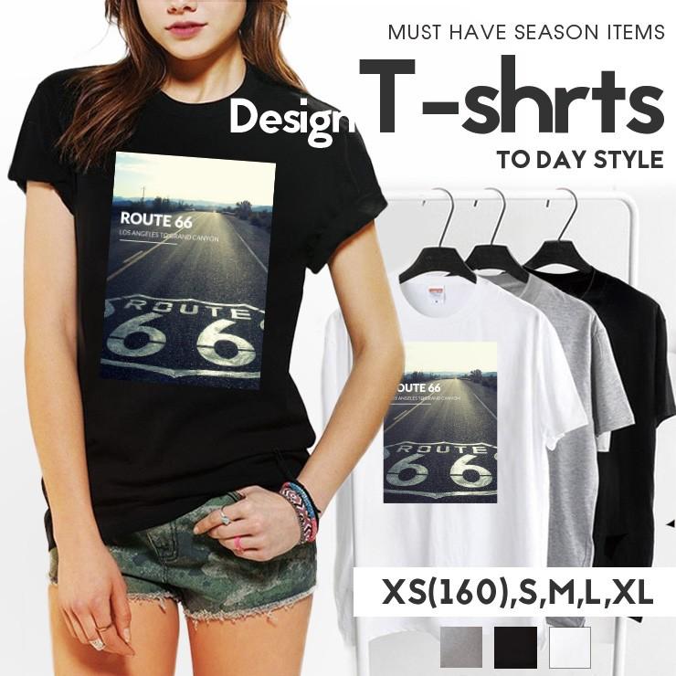 Tシャツ レディース メンズ ペア カップル 160(XS) S M L XL ROUTE66 ルート66 国道 グランドキャニオン｜fabian