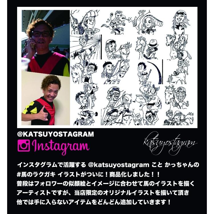 かっちゃん イラスト 競馬 グッズ Tシャツ Uネック クルーネック 丸首 綿 半袖 カットソー メンズ レディース バンド Tシャツ 風 おしゃれ Dtkatsu04 Fabian 通販 Yahoo ショッピング