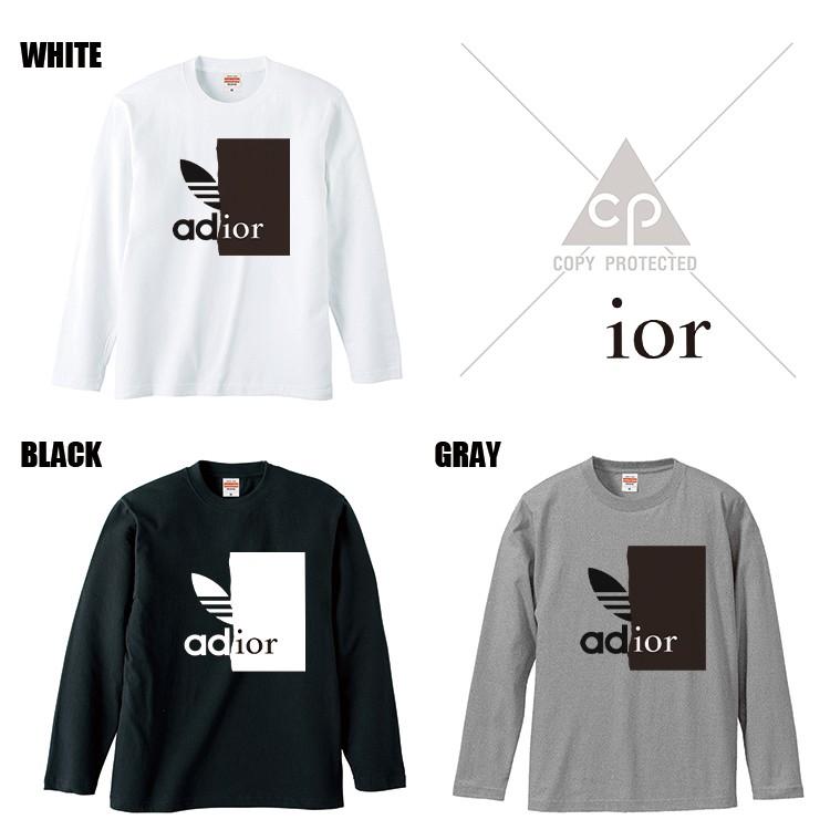 ADIDAS☆ロンT 長袖 Tシャツ ロゴ 韓国ファッション メンズ Adior アディオール ブランド パロディ ロンT ハーフロゴ 韓国