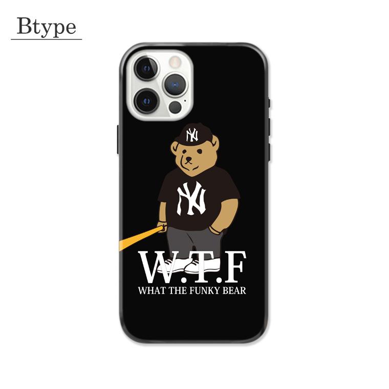 全機種対応 iPhone15 pro 14 Pro Galaxy Xperia W.T.F BEAR クマ ベアー 野球 BASEBALL メジャーリーグ バット グローブ 海外セレブ 派手 ストリート系｜fabian｜04