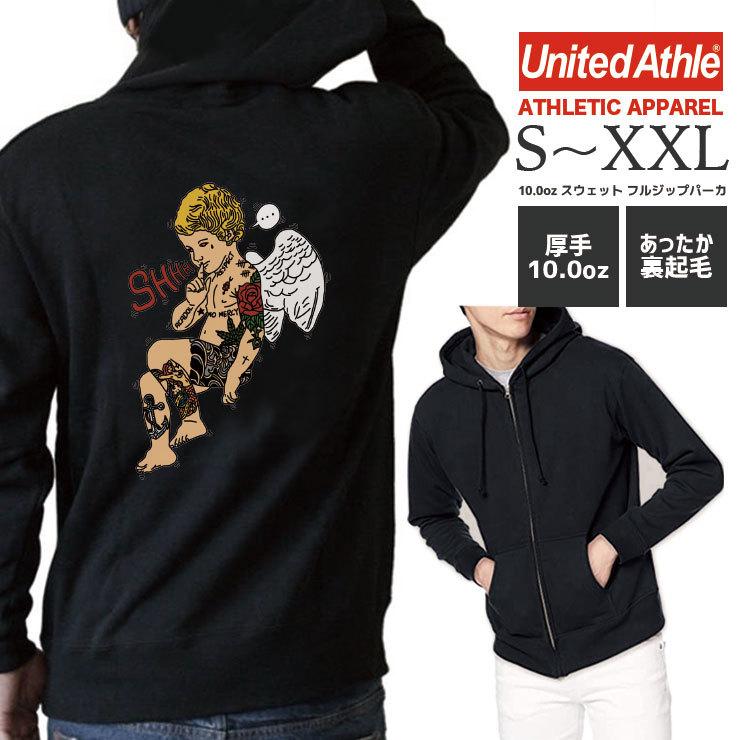 パーカー メンズ 厚手 ジップアップパーカー 裏起毛 バックプリント ブランド ペア おしゃれ 天使 エンジェル Angel かわいい Zip Backdp Fabian 通販 Yahoo ショッピング