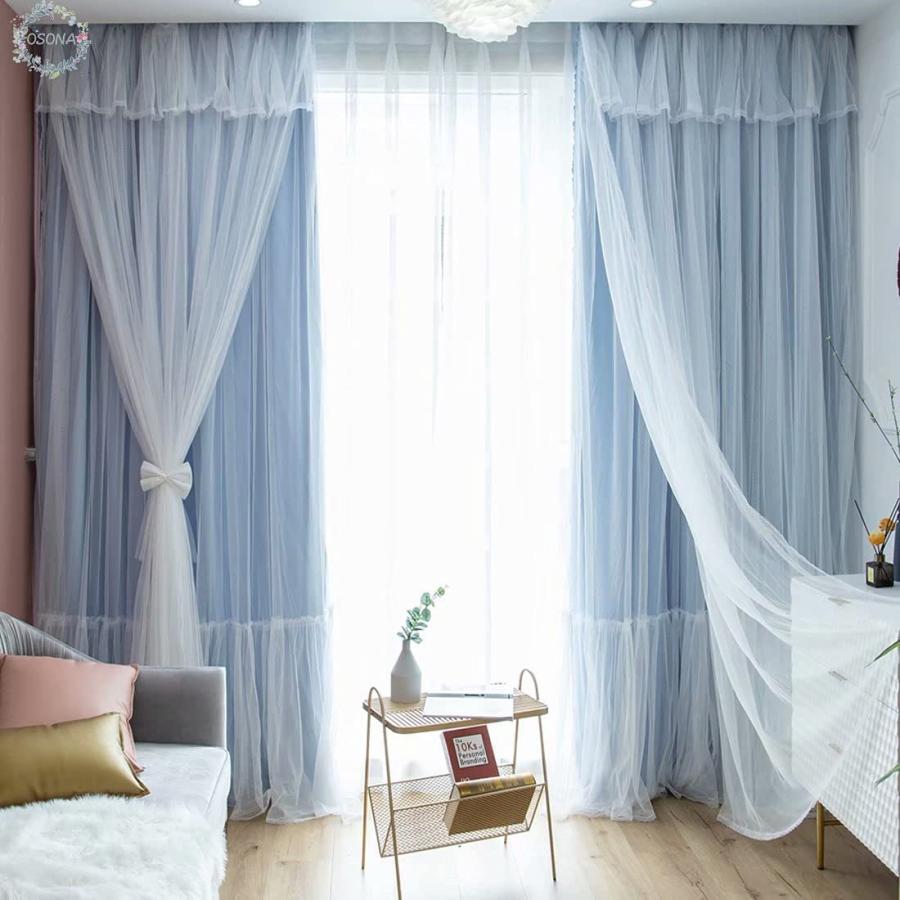 第1位獲得 カーテン 姫系 遮光 レースカーテン 姫 おしゃれ 二重カーテン レース付き フリル 遮光率90 可愛い 掃き出し窓 腰窓 小窓 女子 寝室 客間 保温カーテン Captalent Com My