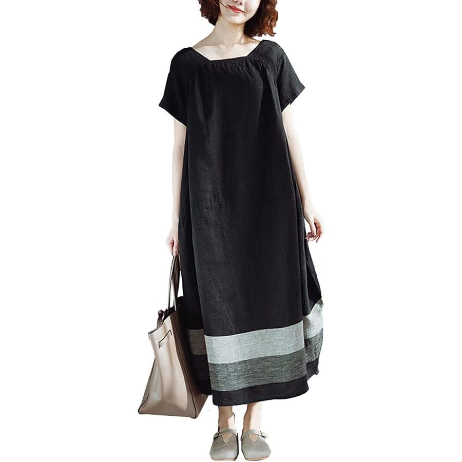 セカンドルーツ 夏 マキシワンピース 無地 体型カバー ロング丈 半袖 ふんわり フンワリ ライン シャツワンピ ロング ミモレ ミモレ丈 ワンピ 正規品直輸入