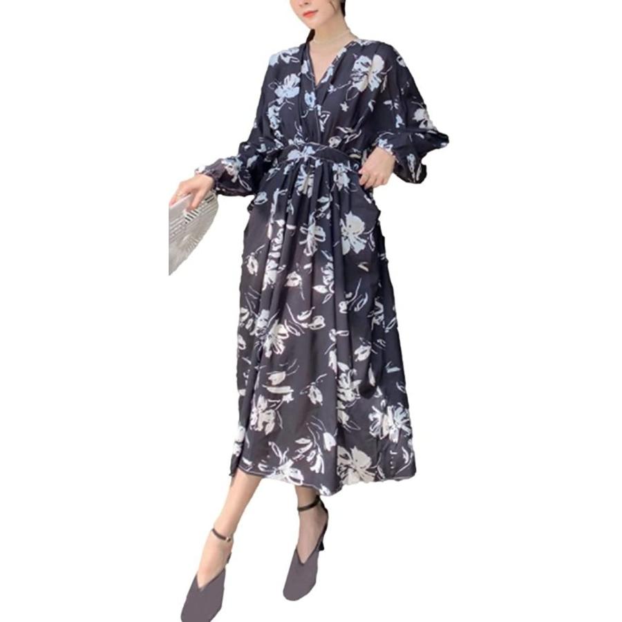 イヴ エヴァン おおきい おおきめ ウエスト ドレス マキシ ミディ ミモレ ロング ワンピ ワンピース 丈 可 大きい 大きめ 花柄 調節 長袖 超 安い ウエスト