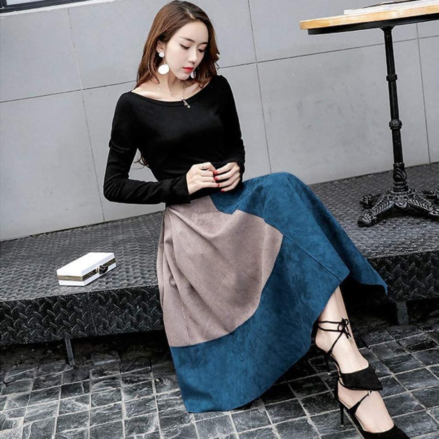 トップス スカート ベルト ３点セット セパレート ワンピース パーティードレス　ロングスカート 長袖ワンピース スウェード