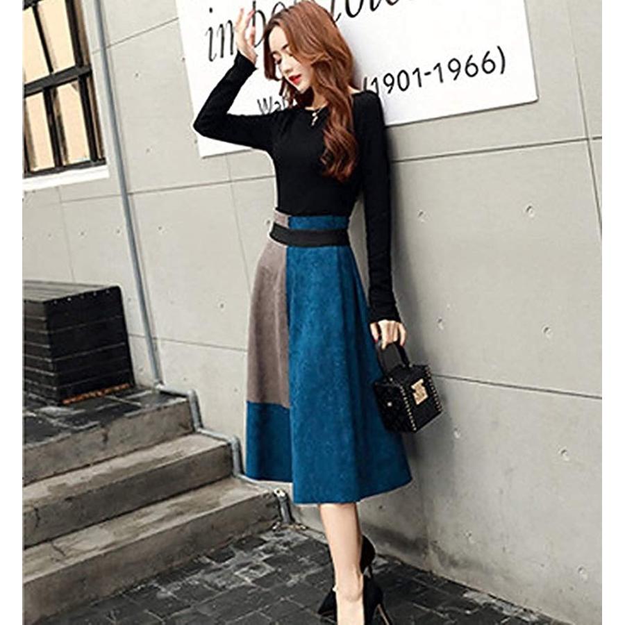 ワンピース レディース トップス スカート 2点 セット 長袖 セパレート